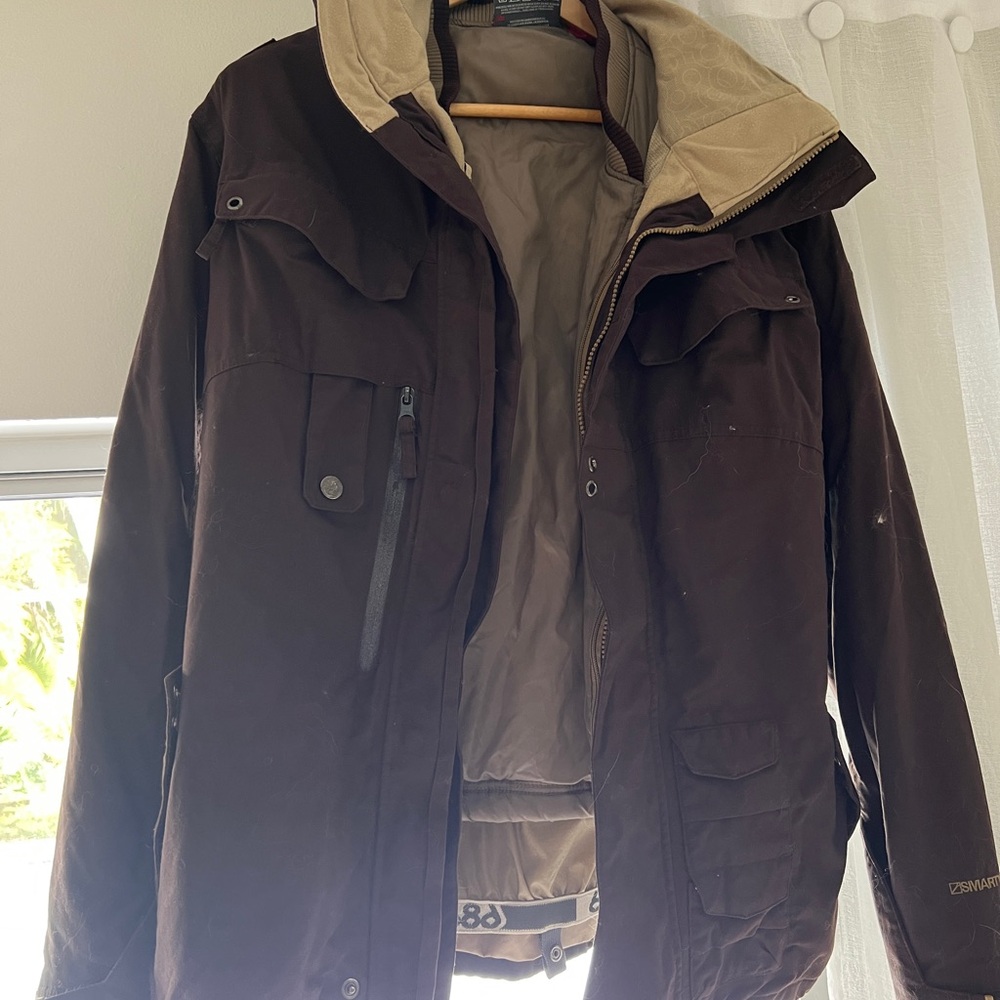 686 Snowboarding Brown Jacket size S